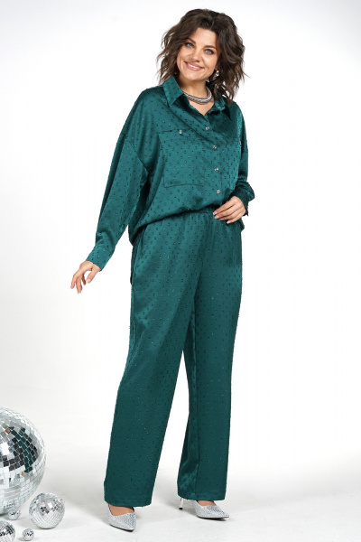 Блуза, брюки Alani Collection 2476 бутылка - фото 11