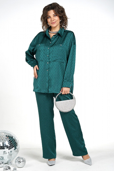 Блуза, брюки Alani Collection 2476 бутылка - фото 9