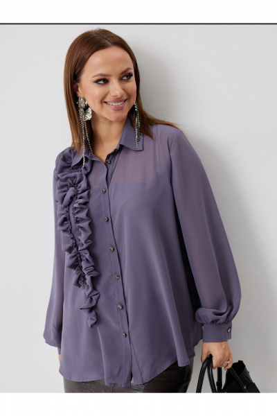 Блуза Condra 16300 серый-фиолетовый - фото 5