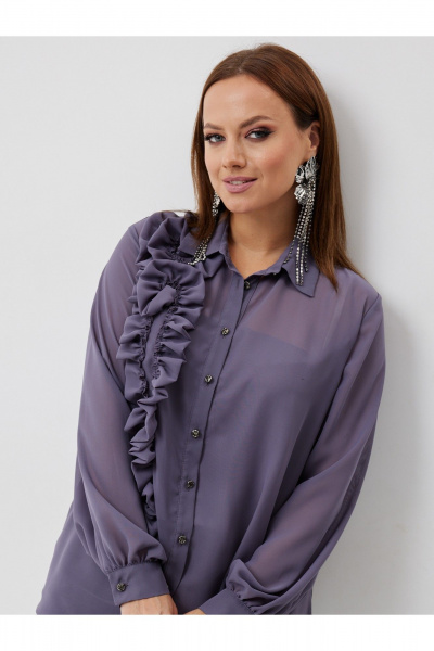 Блуза Condra 16300 серый-фиолетовый - фото 4