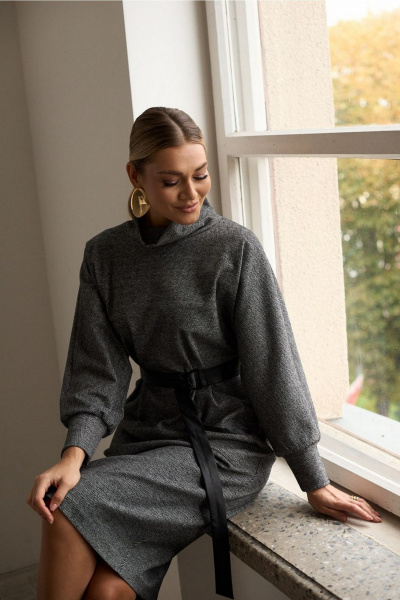 Платье AMUAR 1092 серый - фото 8