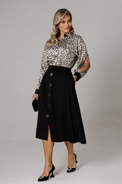 Блуза, юбка Anastasia 1306 платина/черный - фото 10