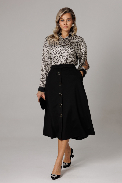 Блуза, юбка Anastasia 1306 платина/черный - фото 8