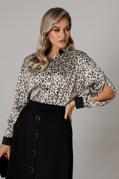 Блуза, юбка Anastasia 1306 платина/черный - фото 6