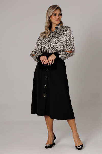 Блуза, юбка Anastasia 1306 платина/черный - фото 2