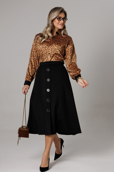 Блуза, юбка Anastasia 1306 золото/черный - фото 6