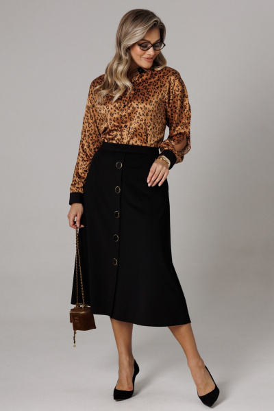 Блуза, юбка Anastasia 1306 золото/черный - фото 3
