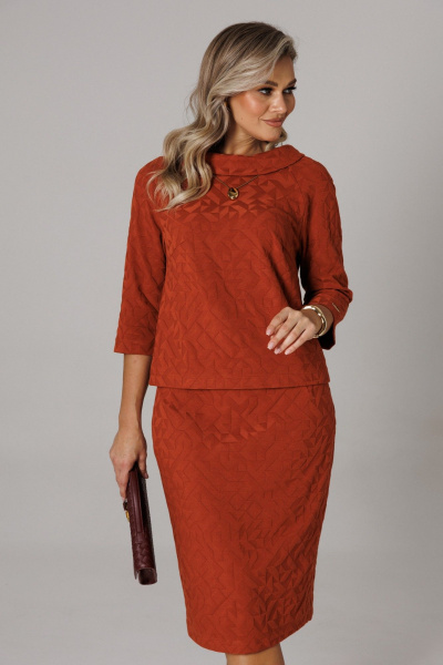 Блуза, юбка Anastasia 1303 терракот - фото 7