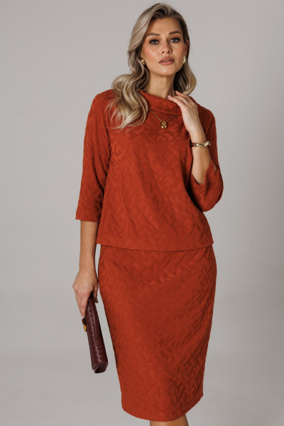 Блуза, юбка Anastasia 1303 терракот - фото 6