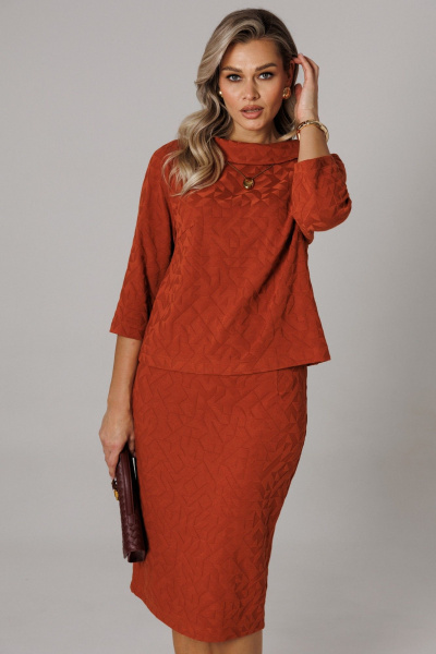 Блуза, юбка Anastasia 1303 терракот - фото 5