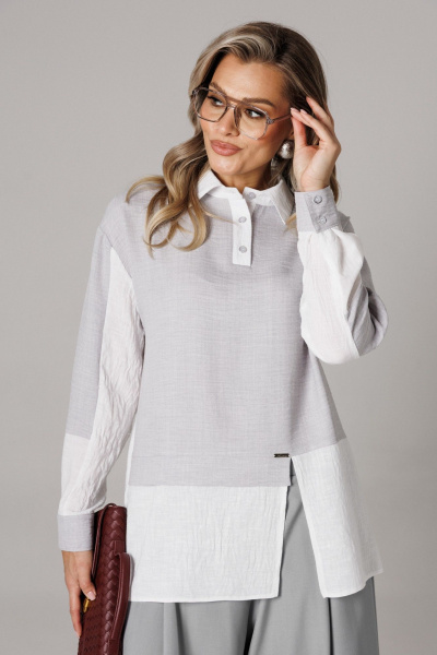 Блуза, брюки Anastasia 1242-2 французский_серый - фото 7