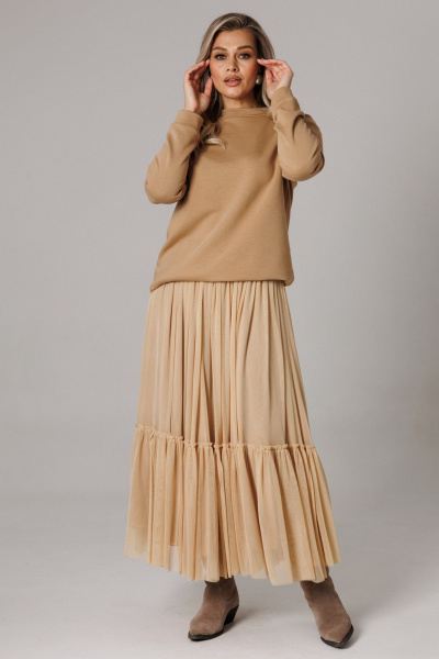 Джемпер, юбка Anastasia 1295 карамельный - фото 1