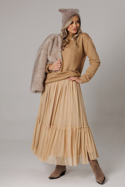 Джемпер, юбка Anastasia 1295 карамельный - фото 6