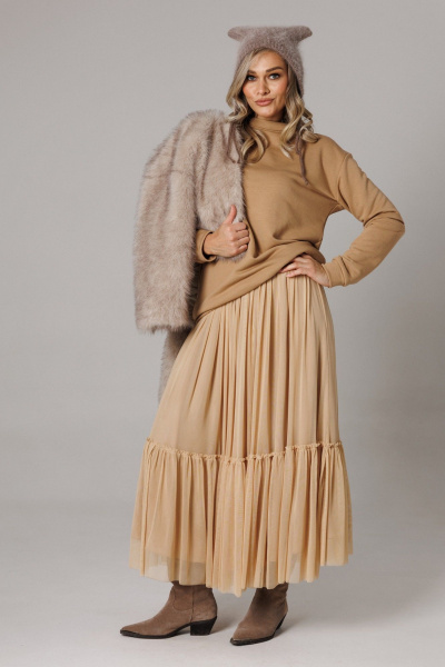 Джемпер, юбка Anastasia 1295 карамельный - фото 5