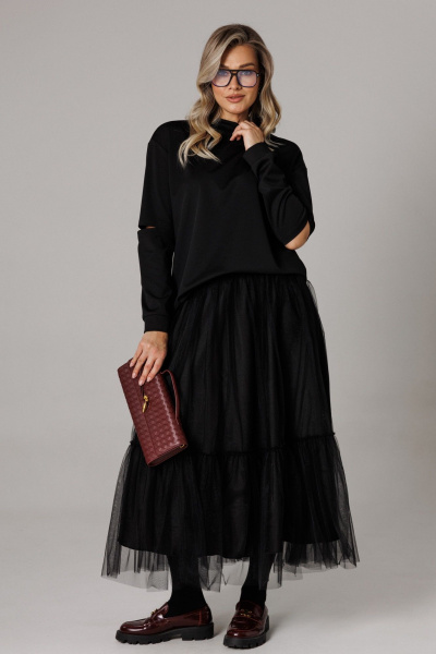 Джемпер, юбка Anastasia 1294 черный - фото 7