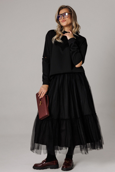 Джемпер, юбка Anastasia 1294 черный - фото 6