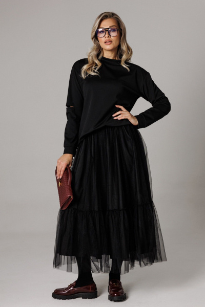 Джемпер, юбка Anastasia 1294 черный - фото 2