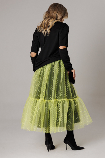 Джемпер, юбка Anastasia 1298 черный/лимонный - фото 8