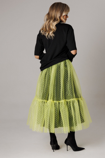 Джемпер, юбка Anastasia 1298 черный/лимонный - фото 7