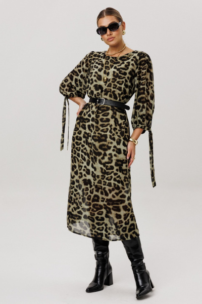 Платье Anelli 1733 зеленый_леопард - фото 9