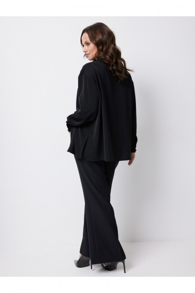 Брюки-клеш с завышенной талией на каждый день Condra 14097 черный - фото 7