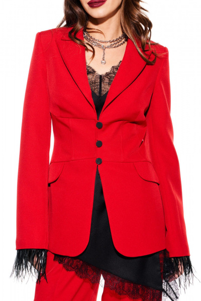 Брюки, жакет ELLETTO LIFE 5319 красный - фото 8