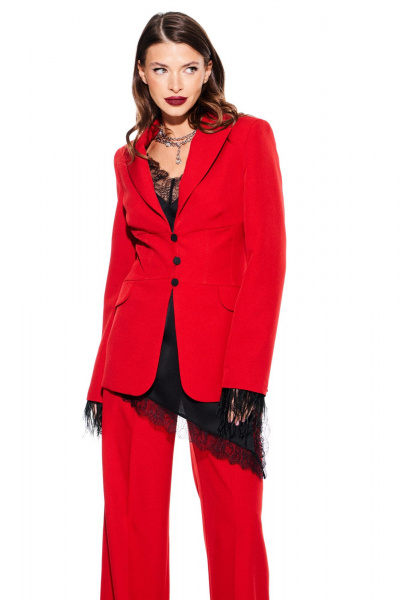 Брюки, жакет ELLETTO LIFE 5319 красный - фото 7
