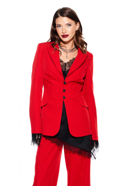 Брюки, жакет ELLETTO LIFE 5319 красный - фото 6