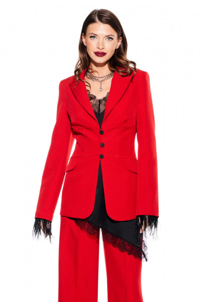 Брюки, жакет ELLETTO LIFE 5319 красный - фото 5