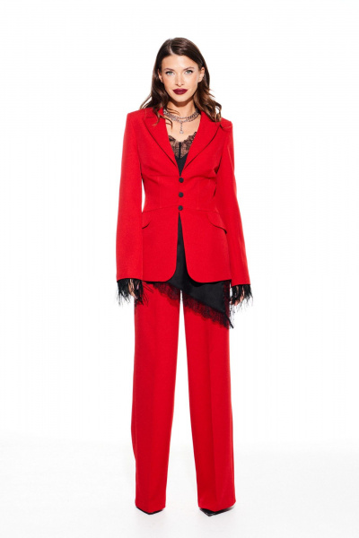Брюки, жакет ELLETTO LIFE 5319 красный - фото 1