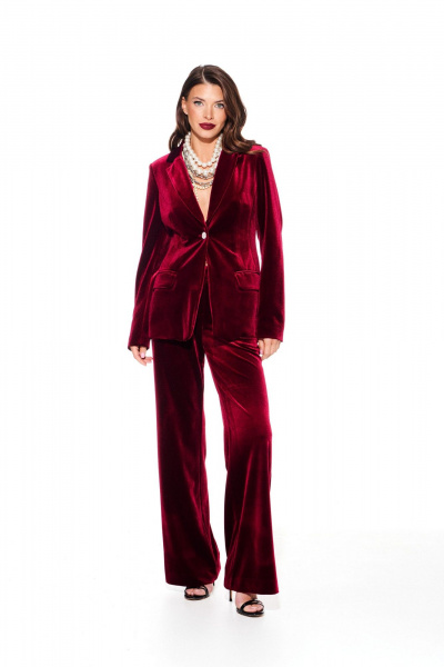 Брюки, жакет ELLETTO LIFE 5322 вишня - фото 1