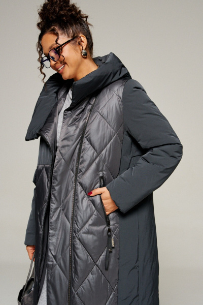 Пальто Beautiful&Free 8023 графит - фото 6