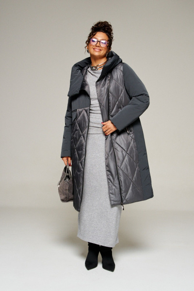 Пальто Beautiful&Free 8023 графит - фото 8