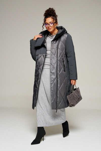 Пальто Beautiful&Free 8023 графит - фото 9