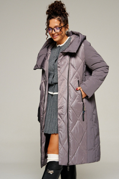 Пальто Beautiful&Free 8023 дымчато-лиловый - фото 9