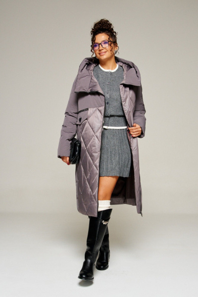 Пальто Beautiful&Free 8023 дымчато-лиловый - фото 6