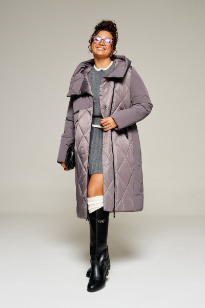 Пальто Beautiful&Free 8023 дымчато-лиловый - фото 5