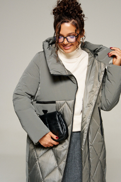 Пальто Beautiful&Free 8023 серый - фото 13