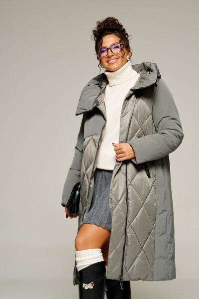 Пальто Beautiful&Free 8023 серый - фото 12