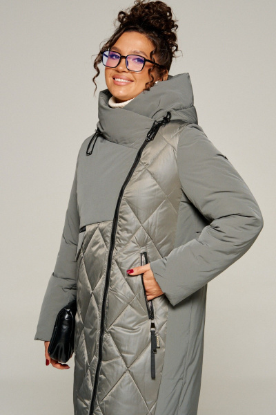 Пальто Beautiful&Free 8023 серый - фото 3