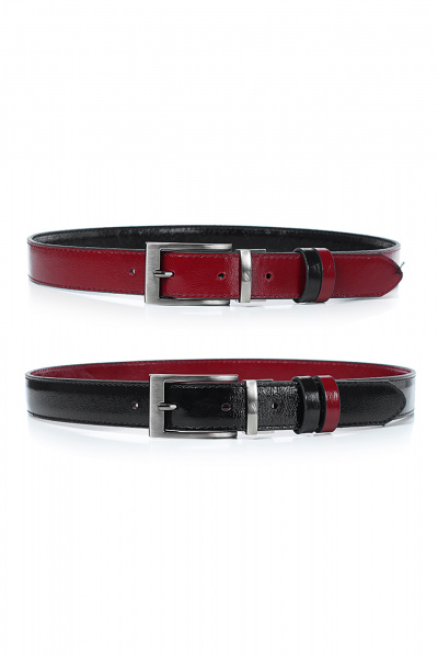 Ремень Galanteya 21818.25с2231к45 2р черный/бордо - фото 4