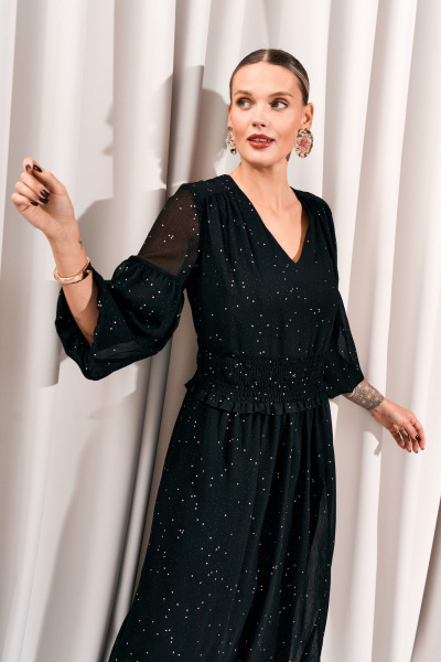 Платье из текстиля с V-образным вырезом и кокеткой Lissana 4776 - фото 8