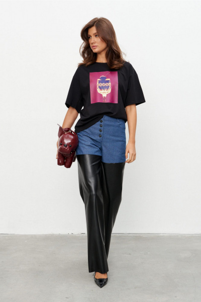 Брюки KaVaRi 3014.1 черно-синий - фото 5