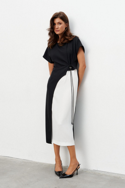 Платье KaVaRi 1134 черно-белый - фото 6