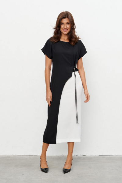 Платье KaVaRi 1134 черно-белый - фото 1