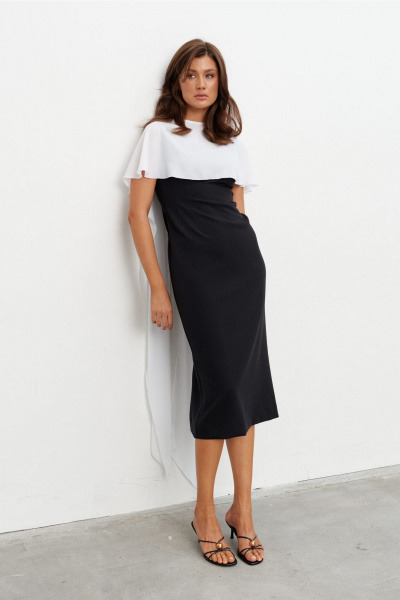 Платье KaVaRi 1135 черно-белый - фото 6