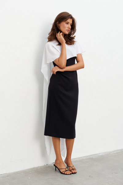 Платье KaVaRi 1135 черно-белый - фото 3