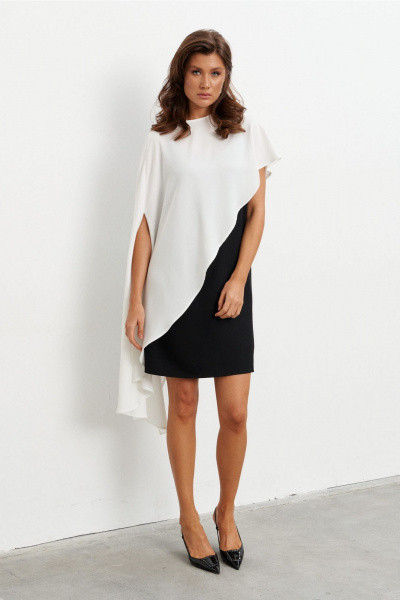 Платье KaVaRi 1130 черно-белый - фото 1