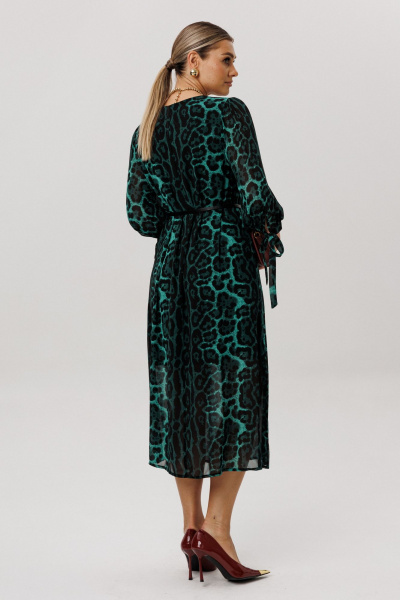 Платье Anelli 1733 леопардовый_изумруд - фото 7
