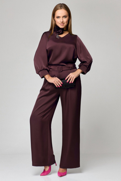 Блуза, брюки Мишель стиль 1160-1 винный - фото 4